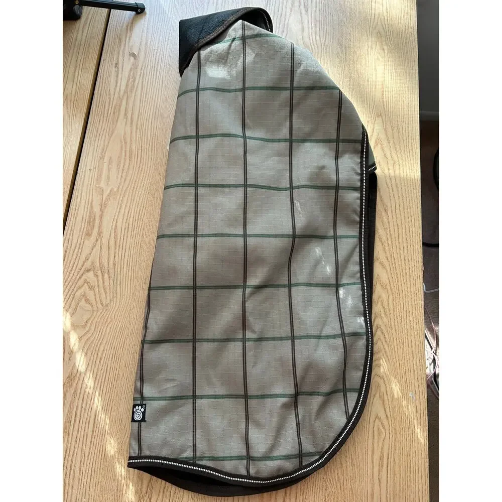 New Petrageous Fairbanks checkered dog coat Breathable WindProof Taupe black XXL
